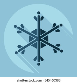Flat modern design with shadow  Icon snowflake