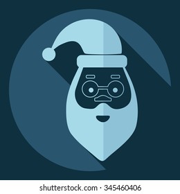 Flat modern design with shadow  Icon elves Father Christmas