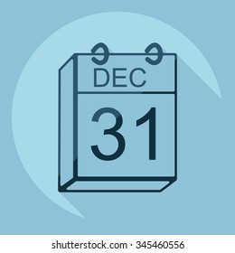 Flat modern design with shadow  Icon calendar 
