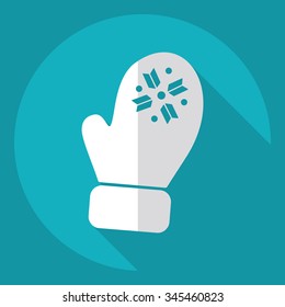 Flat modern design with shadow  Icon mitten