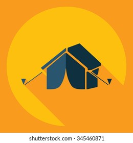 Flat modern design with shadow  Icon tent