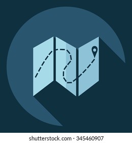 Flat modern design with shadow  Icon map