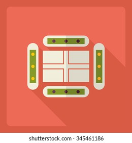 Flat modern design with shadow Icon hospital