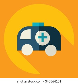 Flat modern design with shadow  Icon ambulance