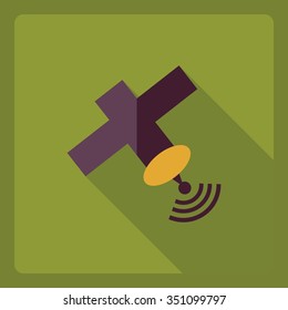 Flat modern design with shadow  Icon satellite