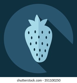 Flat modern design with shadow  Icon strawberry
