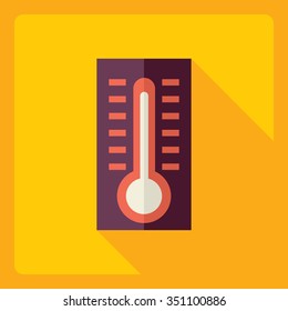 Flat modern design with shadow  Icon thermometer