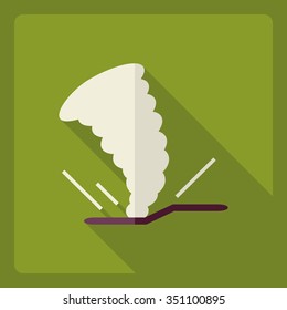 Flat modern design with shadow  Icon tornado