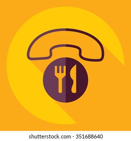 Flat modern design with shadow  Icon food delivery