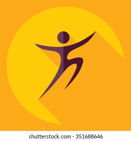 Flat modern design with shadow  Icon stick figure 