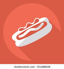 Flat modern design with shadow  Icon hot dog