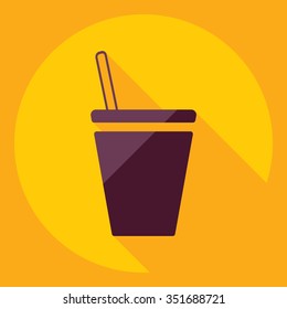 Flat modern design with shadow  Icon coffee