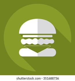 Flat modern design with shadow  Icon burger