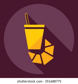 Flat modern design with shadow  Icon coffee