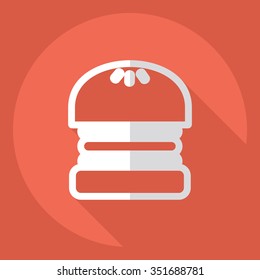 Flat modern design with shadow  Icon burger
