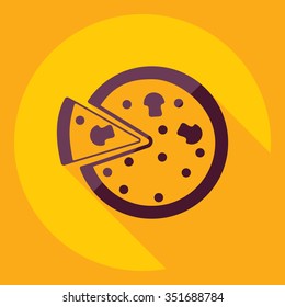 Flat modern design with shadow  Icon pizza