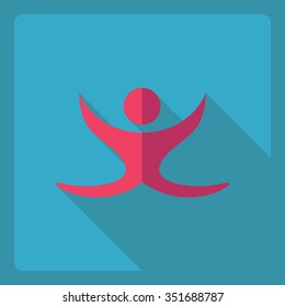 Flat modern design with shadow  Icon stick figure 