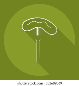Flat modern design with shadow  Icon Sausage