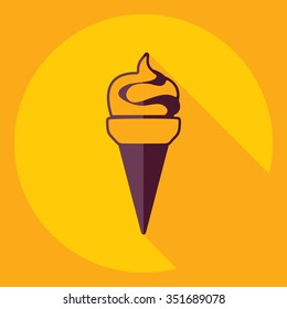 Flat modern design with shadow  Icon ice cream