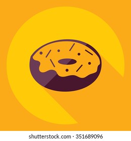 Flat modern design with shadow  Icon donut