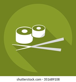 Flat modern design with shadow  Icon sushi