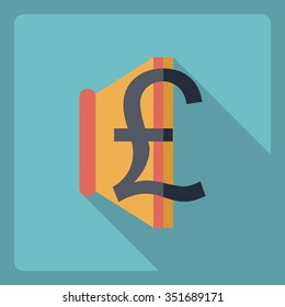 Flat modern design with shadow  Icon currency