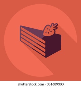 Flat modern design with shadow  Icon cake