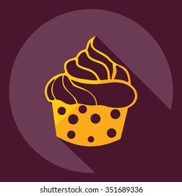 Flat modern design with shadow  Icon cake