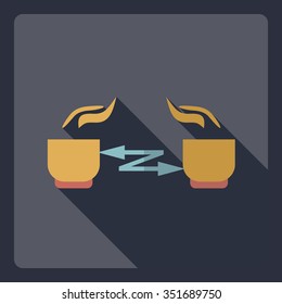 Flat modern design with shadow  Icon lunch