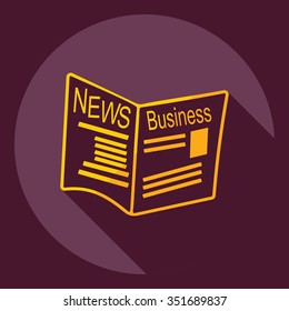 Flat modern design with shadow  Icon newspaper
