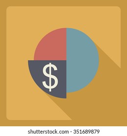 Flat modern design with shadow  Icon chart