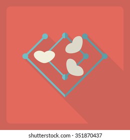 Flat modern design with shadow  Icon heart organ