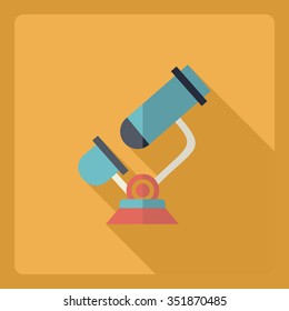 Flat modern design with shadow  Icon microscope