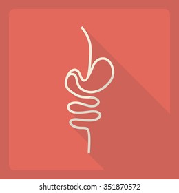 Flat modern design with shadow  Icon intestines
