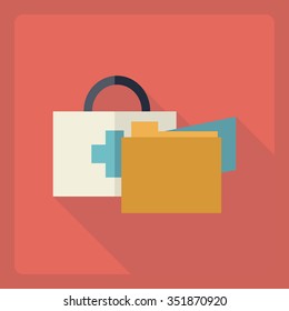 Flat modern design with shadow  Icon medicine