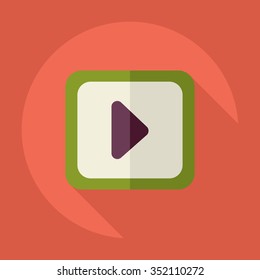 Flat modern design with shadow Icon  symbol play
