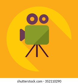 Flat modern design with shadow Icon video camera
