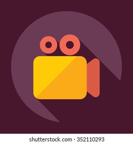 Flat modern design with shadow Icon video camera