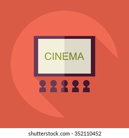 Flat modern design with shadow Icon  cinema