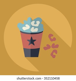 Flat modern design with shadow  Icon popcorn