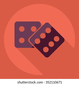 Flat modern design with shadow  Icon dice