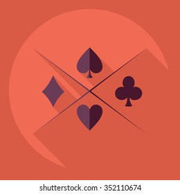 Flat modern design with shadow  Icon poker 