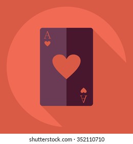 Flat modern design with shadow  Icon poker 