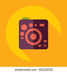 Flat modern design with shadow Icon camera