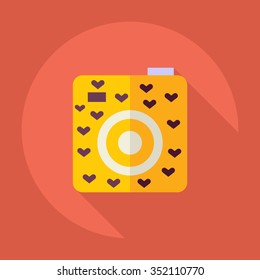 Flat modern design with shadow Icon camera