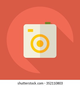 Flat modern design with shadow Icon camera