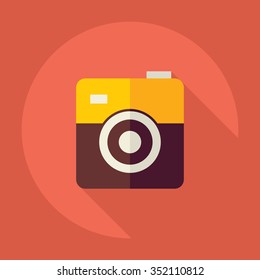 Flat modern design with shadow Icon camera