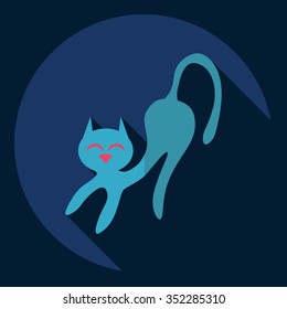 Flat modern design with shadow  Icon cat