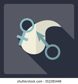 Flat modern design with shadow Icon man Woman