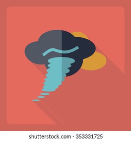 Flat modern design with shadow  Icon tornado